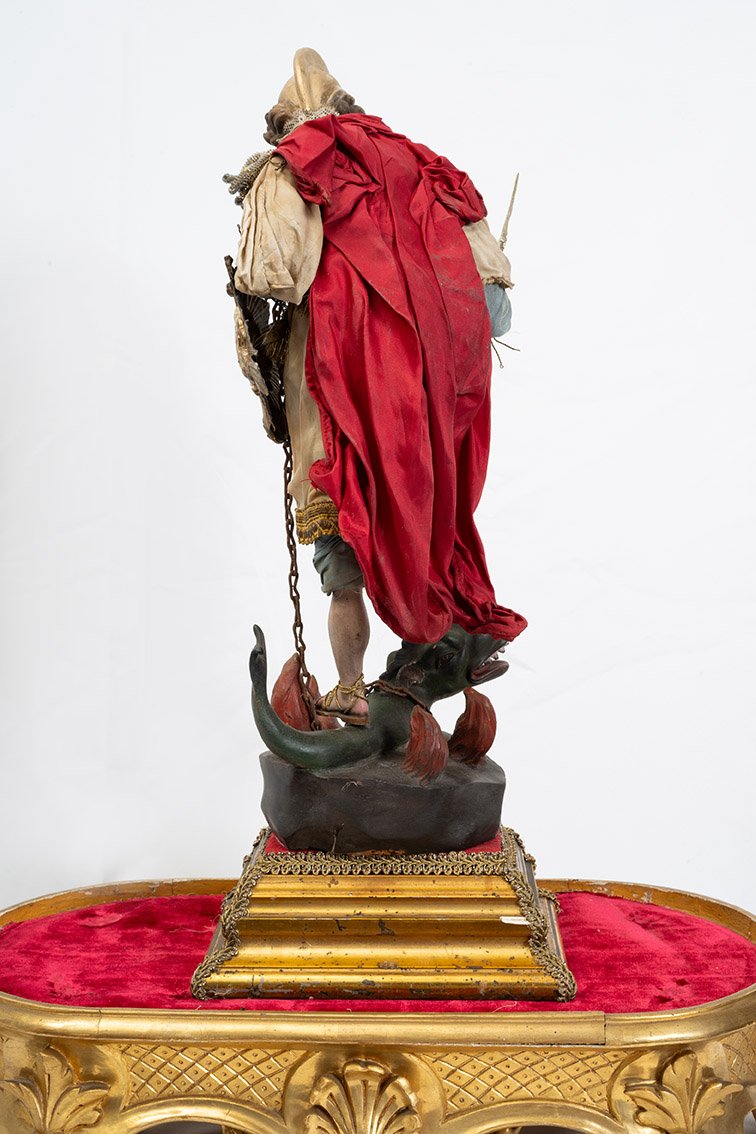 Scultura napoletana raffigurante "San Michele Arcangelo"-photo-3
