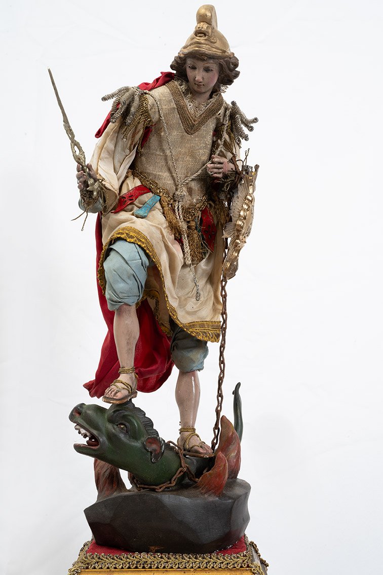 Scultura napoletana raffigurante "San Michele Arcangelo"-photo-4