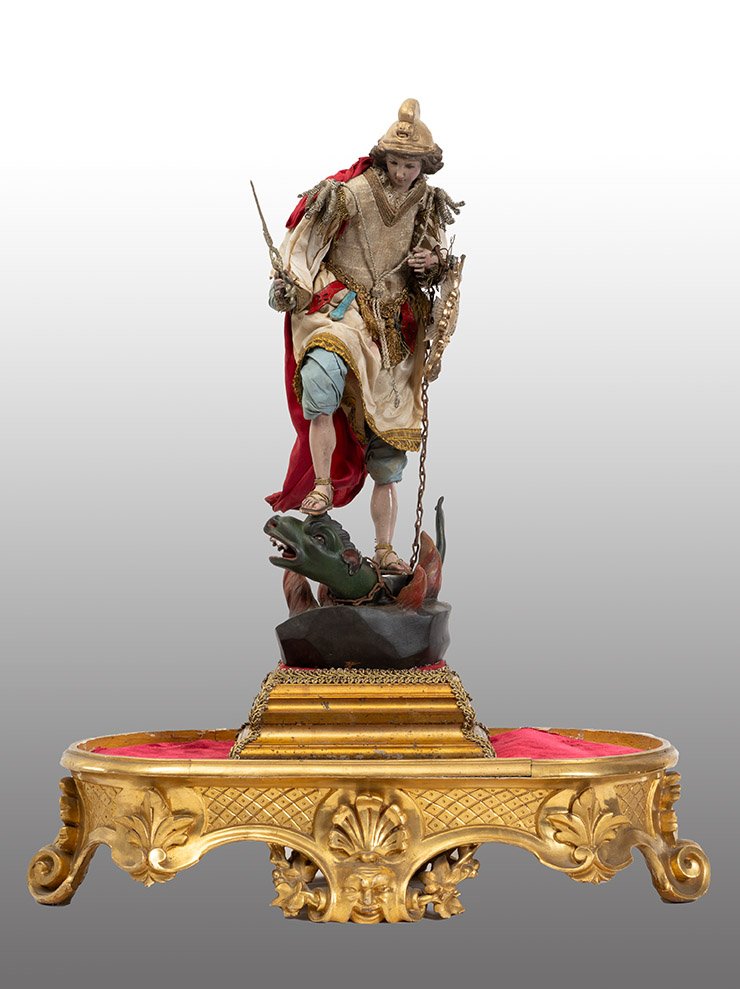 Scultura napoletana raffigurante "San Michele Arcangelo"-photo-1