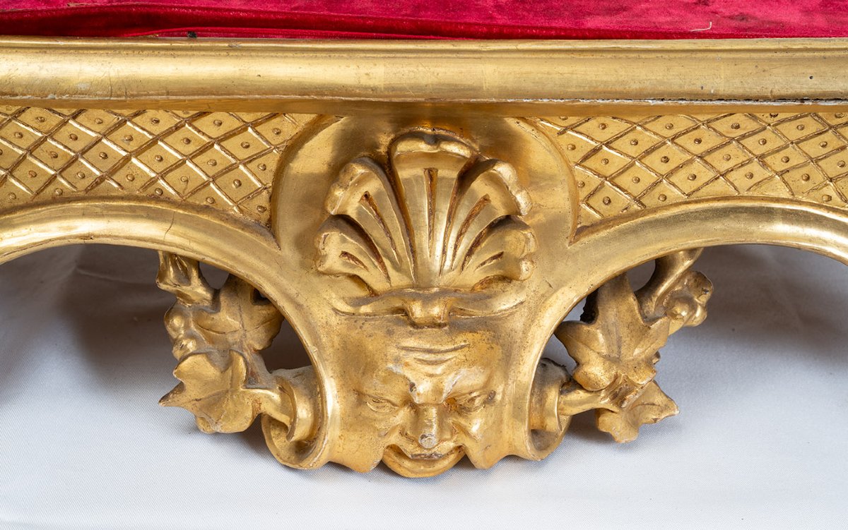 Campana antica Luigi Filippo Napoletana in legno dorato e intagliato appartenente al XIX secolo-photo-3