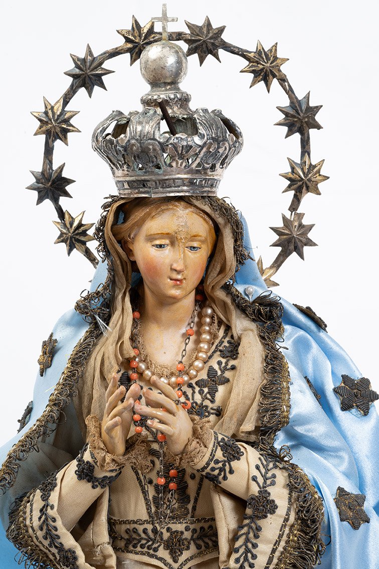 Scultura antica Napoletana raffigurante Madonna Immacolata 19secolo-photo-2