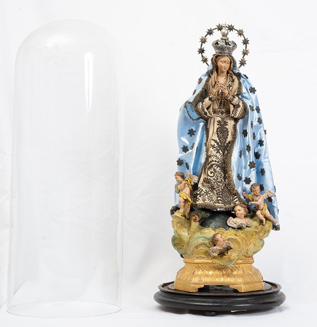 Scultura antica Napoletana raffigurante Madonna Immacolata 19secolo-photo-1