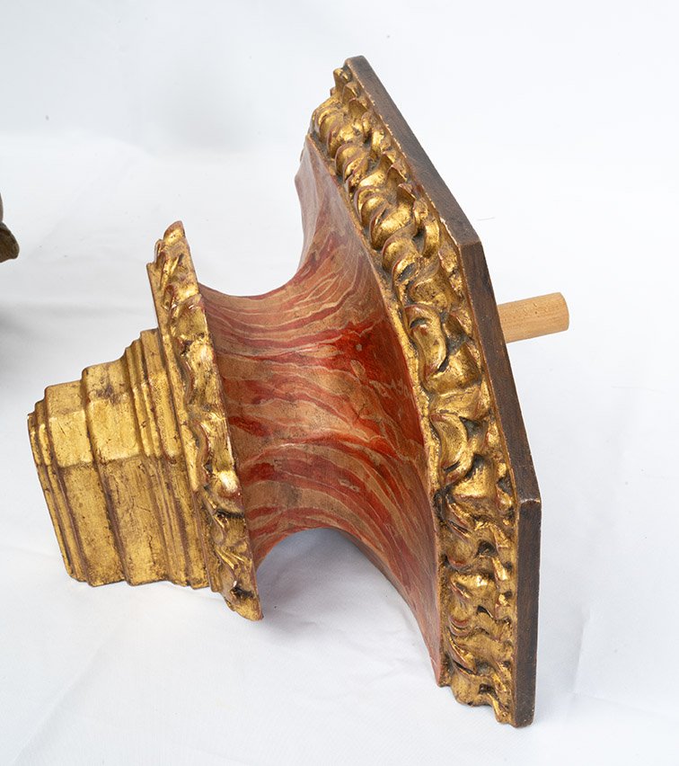 Scultura antica Napoletana in legno policromo raffigurante Madonna Immacolata 18secolo.-photo-1
