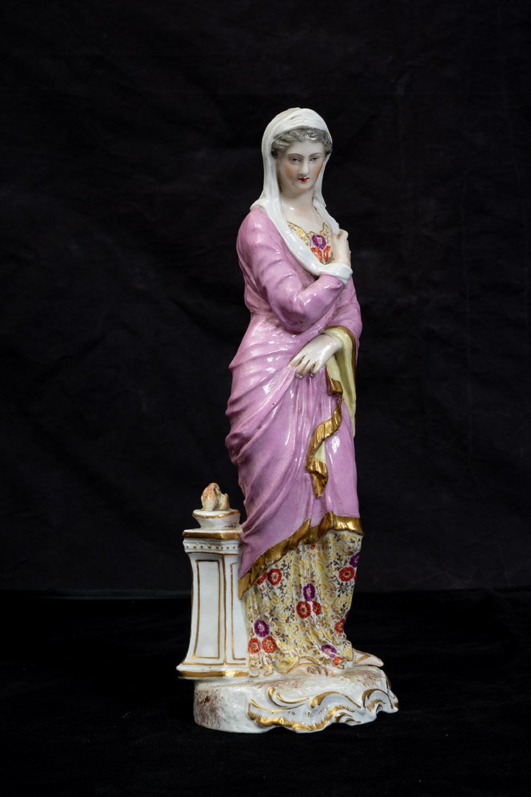 Coppia di sculture in porcellana policroma di Meissen 19secolo-photo-2