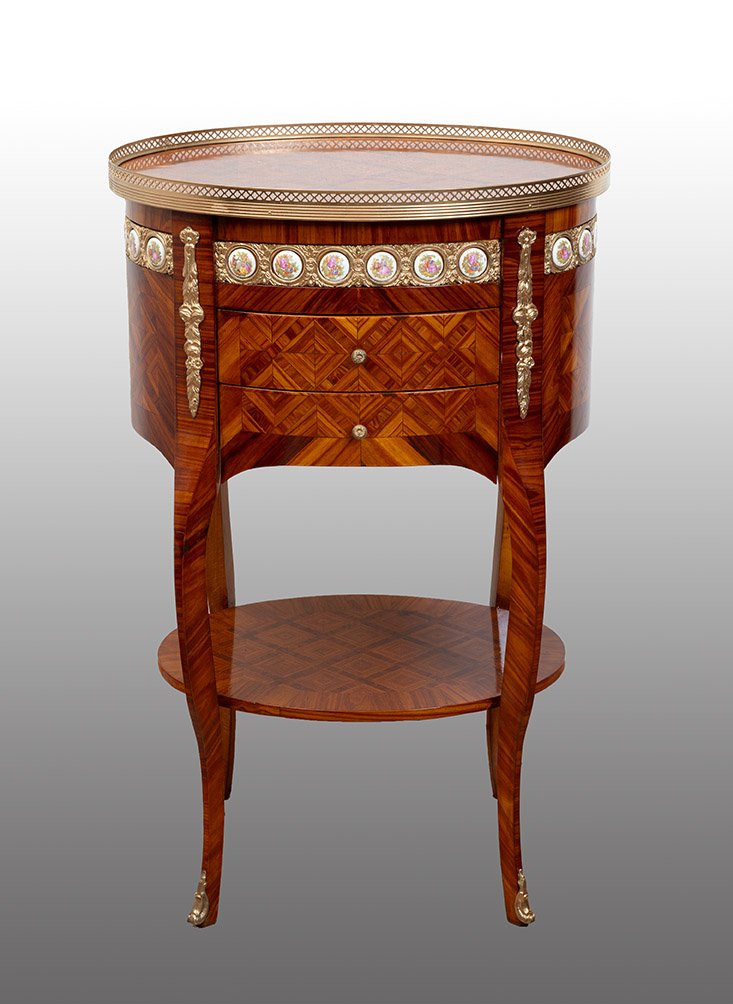 Comodino antico stile Napoleone III in legno esotico pregiato 20secolo