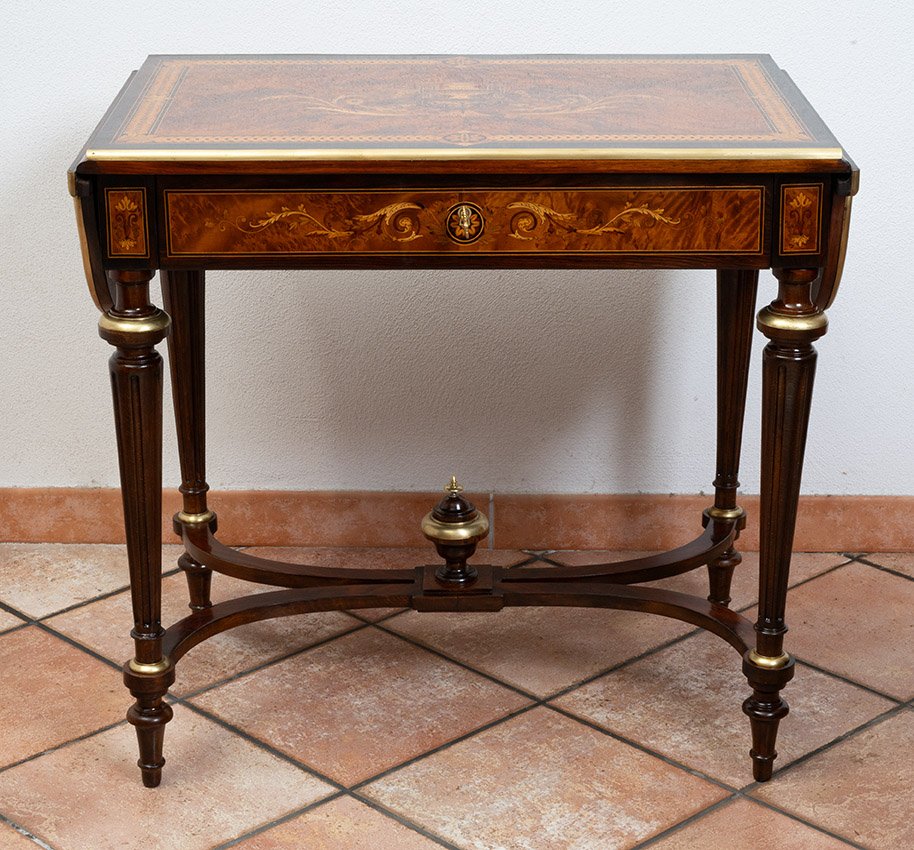 Tavolino/Scrittoio Napoleone III in legni policromi Francia 19secolo-photo-2