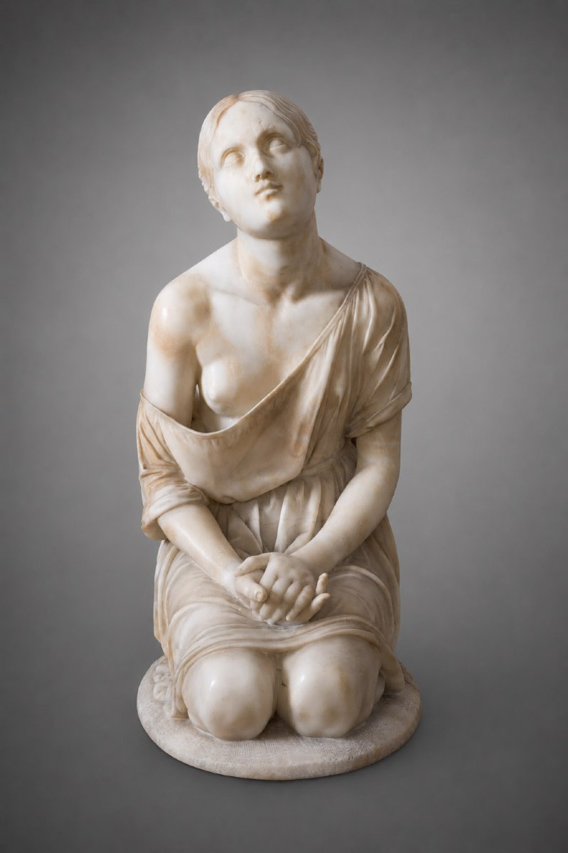 Scultura antica in alabastro raffigurante una figura femminile 19secolo-photo-2