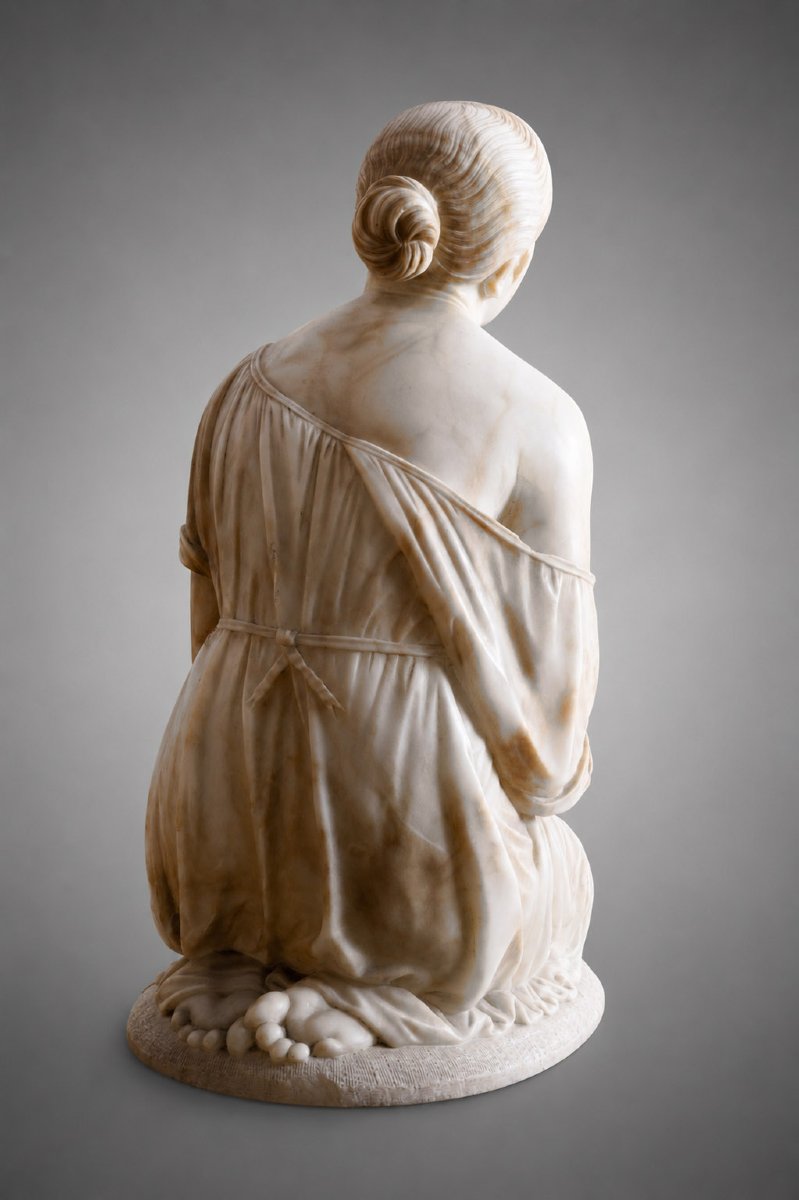 Scultura antica in alabastro raffigurante una figura femminile 19secolo-photo-3