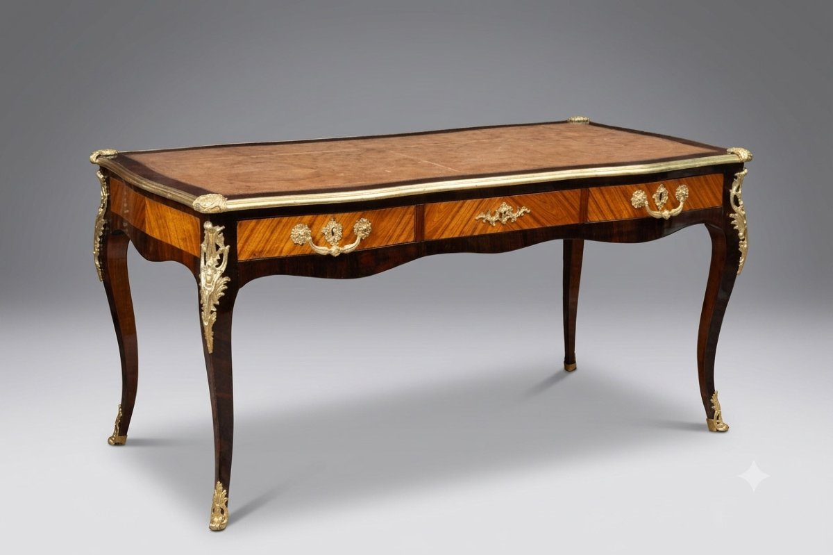 Scrivania antica Napoleone III Francese in legno esotico pregiato 19secolo
