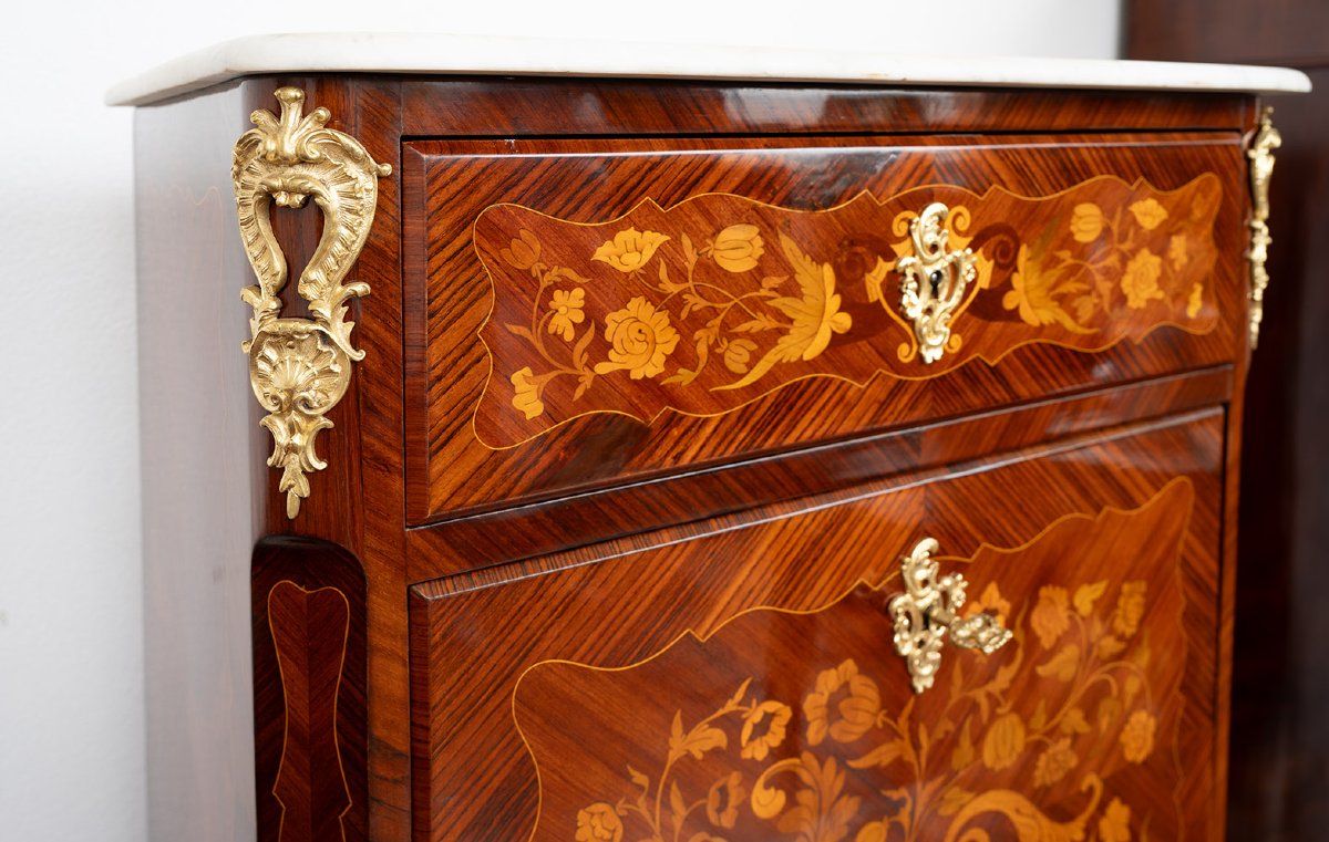 Secretaire antico Napoleone III in legni esotici pregiati 19secolo.-photo-4