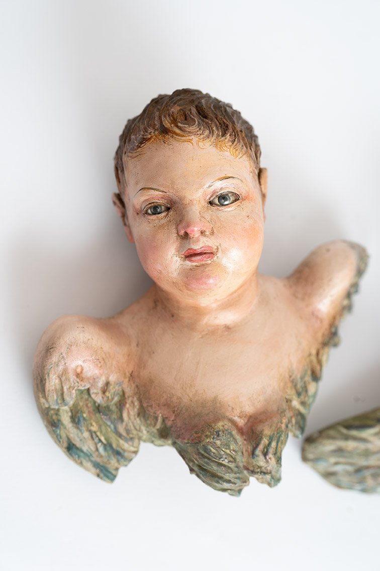 Coppia di sculture in legno policromo di provenienza napoletana 18secolo-photo-2