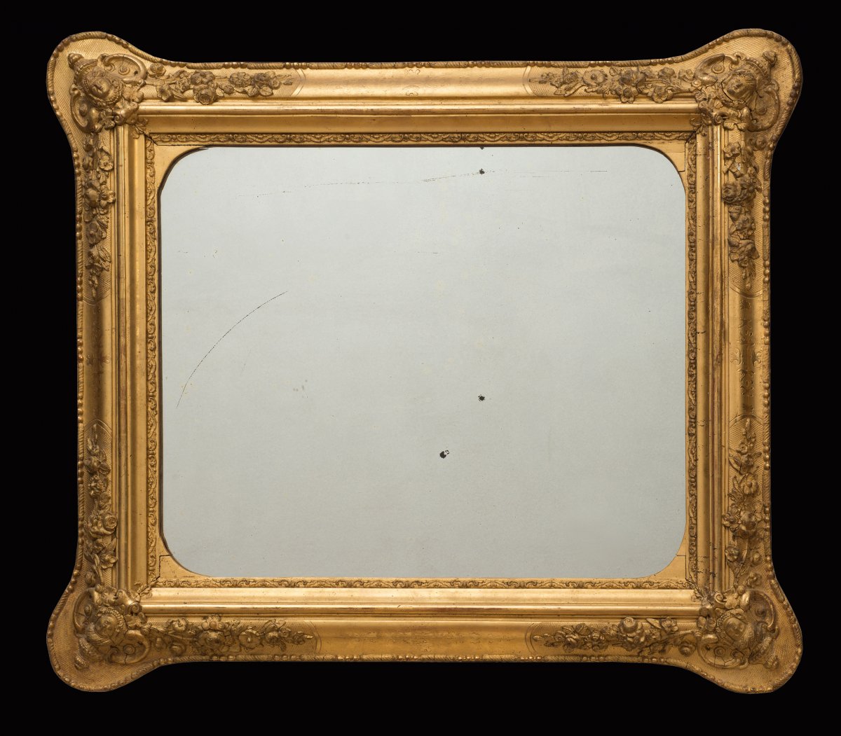 Miroir Ancienne  d'époque Napoléon III En Bois Doré d'époque 19ème Siècle.