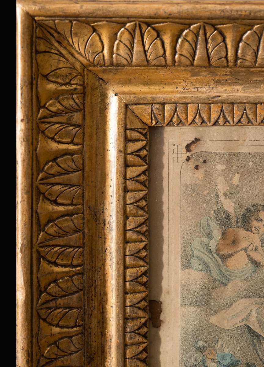 Tableau ancienne "Aquarelle représentant l'Immaculée", Naples 19ème siècle.-photo-3