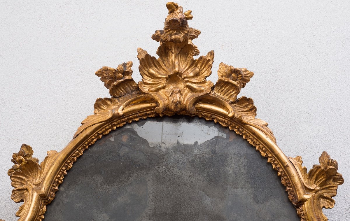 Miroir Ancienne Napolitain Louis XV Epoque XVIIIème Siècle.-photo-2