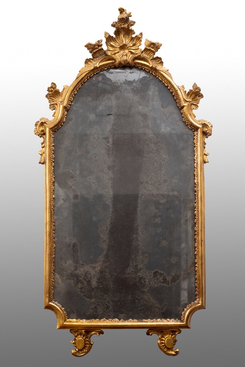 Miroir Ancienne Napolitain Louis XV Epoque XVIIIème Siècle.