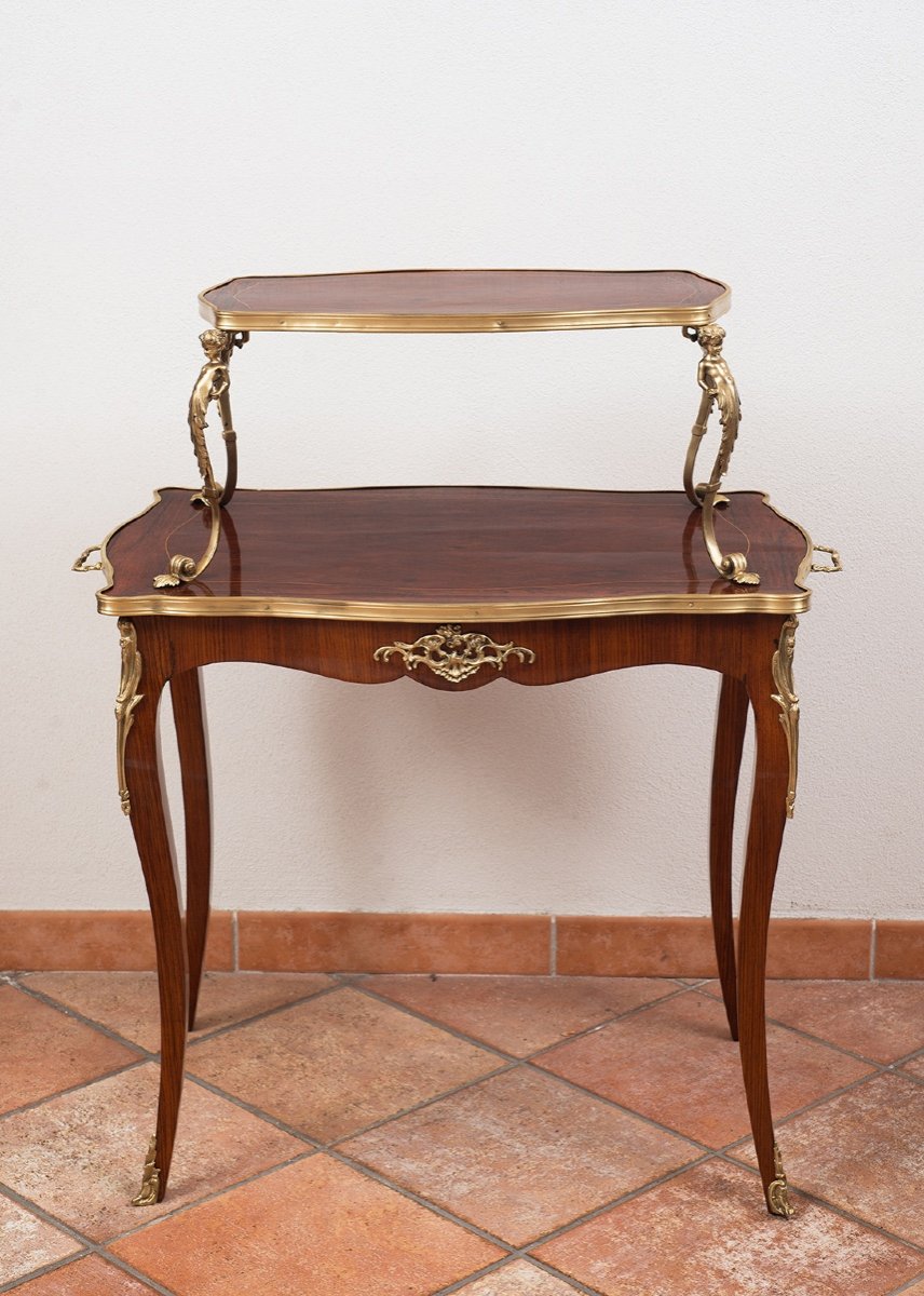 Table Ancienne Française Napoléon III d'époque 19ème Siècle.-photo-1