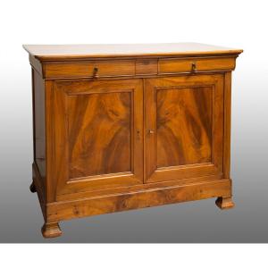 Credenza Luigi Filippo Francese denominata a cappuccina in massello di noce a due ante.