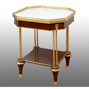 Tavolino antico ottagonale Napoleone III Francia XIX secolo.