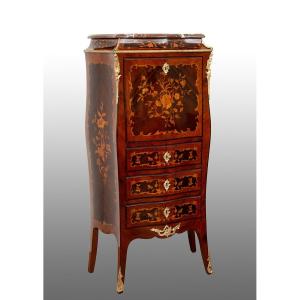 Secretaire antico Napoleone III Francese in legni esotici pregiati 19secolo.