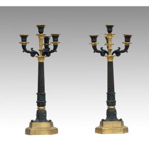 Coppia di candelabri Carlo X Francese 19secolo
