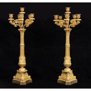 Coppia di candelabri Carlo X Francese 19secolo