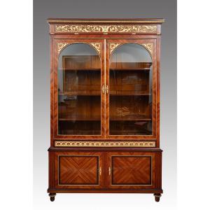 Libreria/Credenza antica in legno esotico pregiato19secolo. Francia