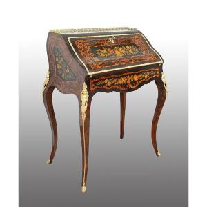 Ribaltina antica finemente intarsiata 19secolo.