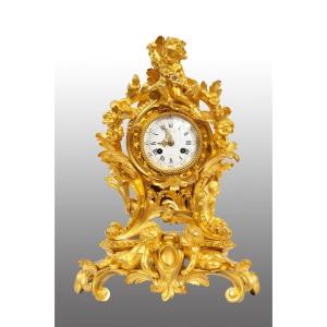 Orologio antico Napoleone III in bronzo dorato 19secolo