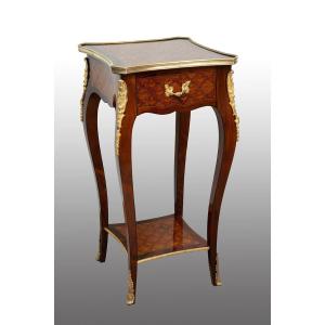 Tavolino antico Napoleone III Francese in legni esotici pregiati.
