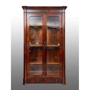 Libreria antica Luigi Filippo Napoletana in legno esotico pregiato 19secolo.