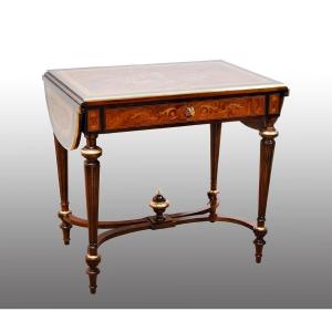 Tavolino/Scrittoio Napoleone III in legni policromi Francia 19secolo