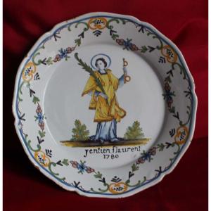 Nevers 18th Century (faience Bearing The Patronymic: Saint Laurent 1780)
