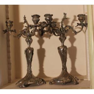 Late 19th Century Bronze Candelabra (pair)