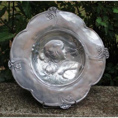 Art Nouveau Tin Dish