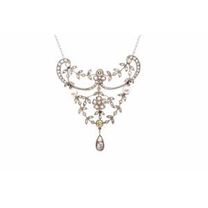 Belle Epoque Diamond And Fine Pearl Pendant
