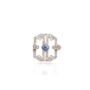 Art Deco Diamond Brooch In Platinum