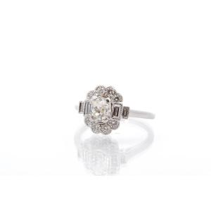 Diamond Ring In 18k White Gold