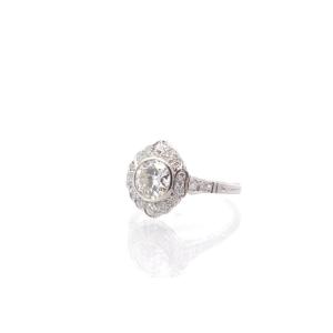 Vintage Diamond Ring 1.06 Cts J/si2 In Platinum