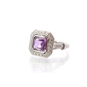 Vintage Sapphire And Diamond Ring In Platinum