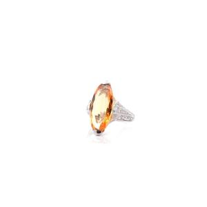 7.60ct Topaz And Diamond Ring In Platinum