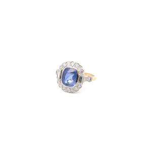 3.15ct Sapphire And Diamond Engagement Ring