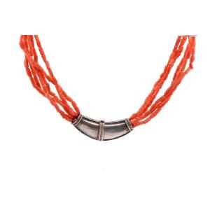 Coral Necklace And Silver Clasp
