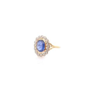 Vintage 3.40ct Sapphire And Diamond Ring