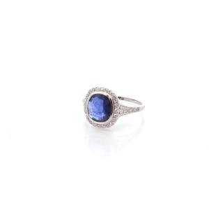 2.50ct Sapphire And Diamond Art Deco Ring
