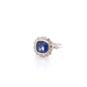 Vintage 2.83ct Sapphire And Diamond Ring