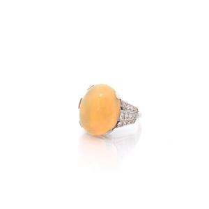 Vintage Opal And Diamond Ring