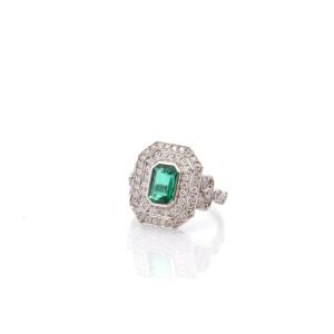 1.70ct Emerald And Diamond Ring