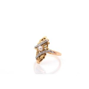 Antique Fine Pearl And Diamond Ring