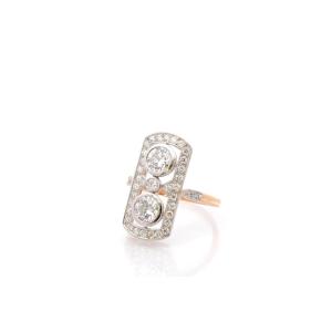 Art Deco Diamond Ring In Gold And Platinum