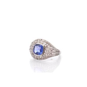 Art Deco Sapphire And Diamond Ring